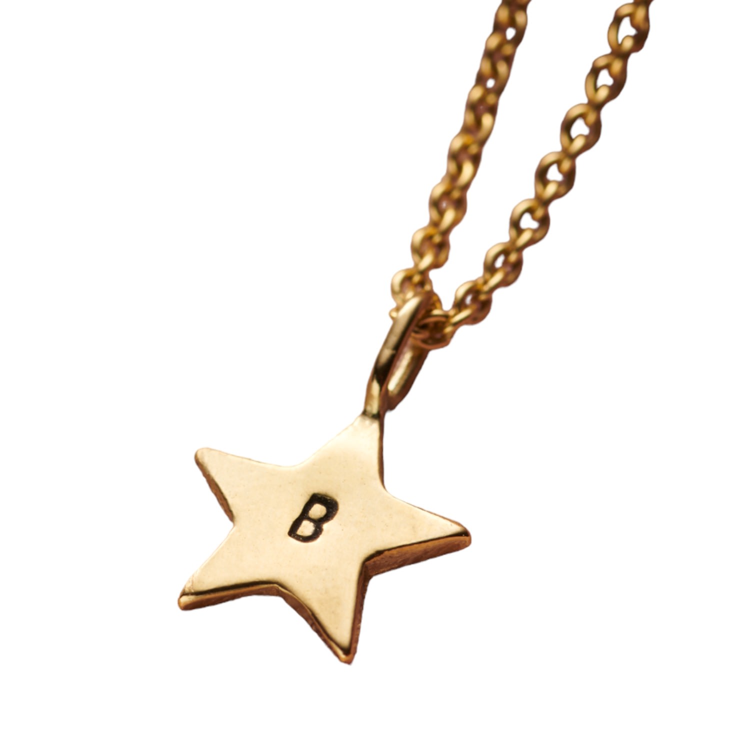 Women’s Yellow Gold Plated Personalised Bright Star Necklace Posh Totty Designs