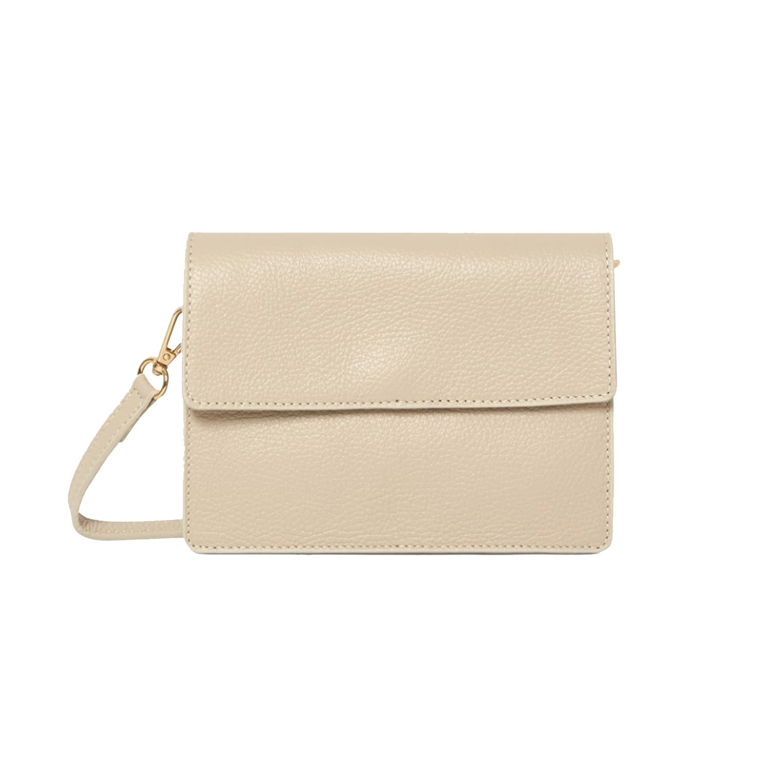 Women’s Neutrals Anzio Clutch Bag With Leather Strap In Cream One Size Betsy & Floss