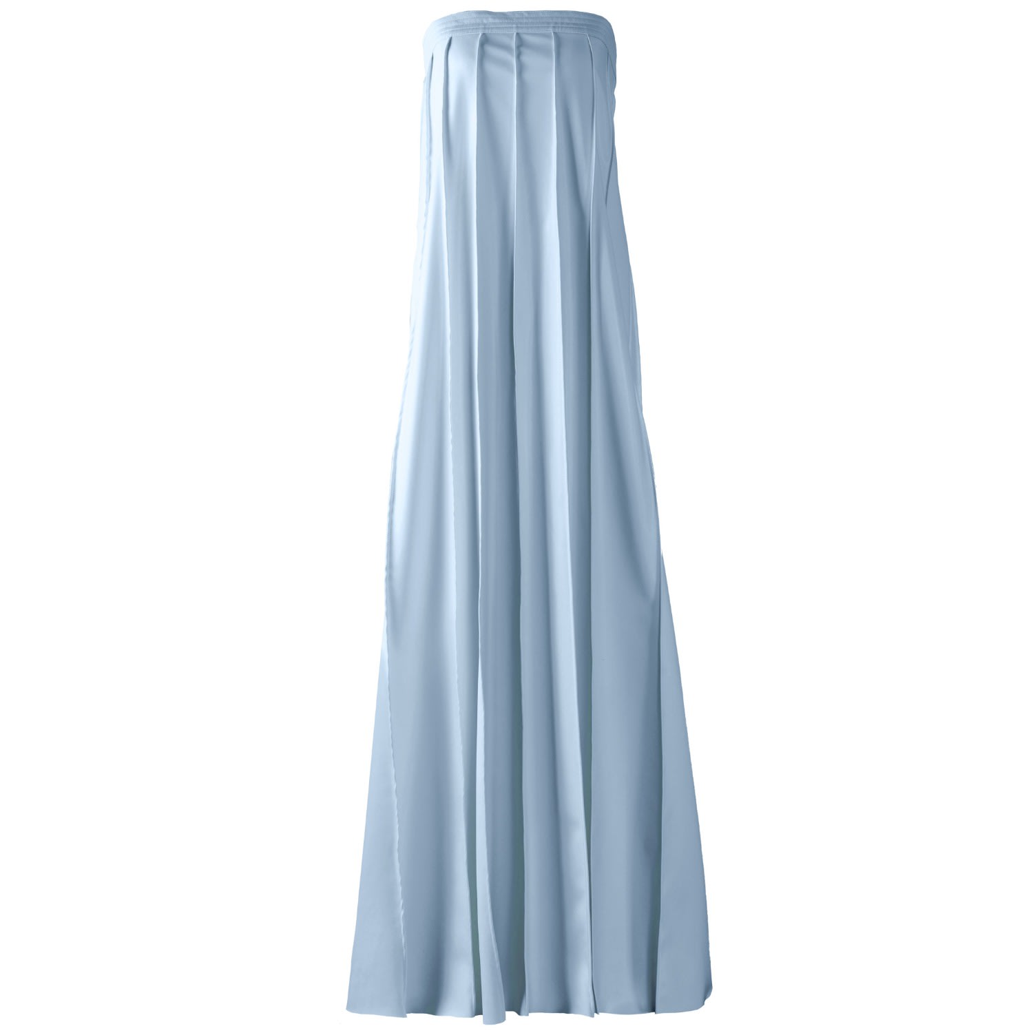 Women’s Desire - Blue Strapless Pleated Maxi Dress, Vegan Leather Xxs Kargede