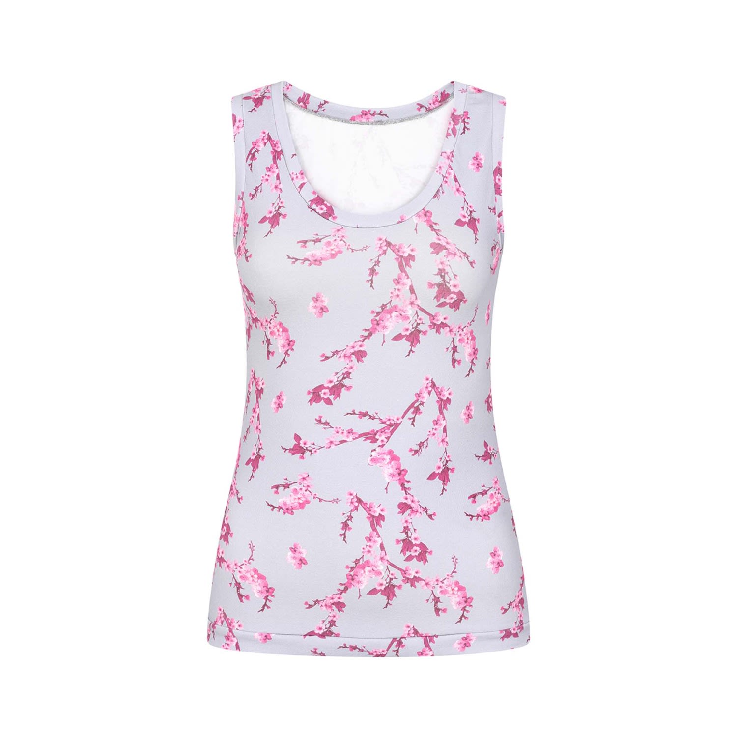 Women’s Grey & Pink Floral Vest Top Extra Small Sophie Cameron Davies