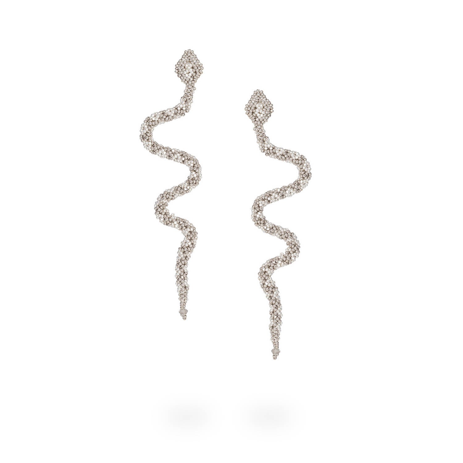 Women’s Snake Earrings - Silver, Platinum Kuu