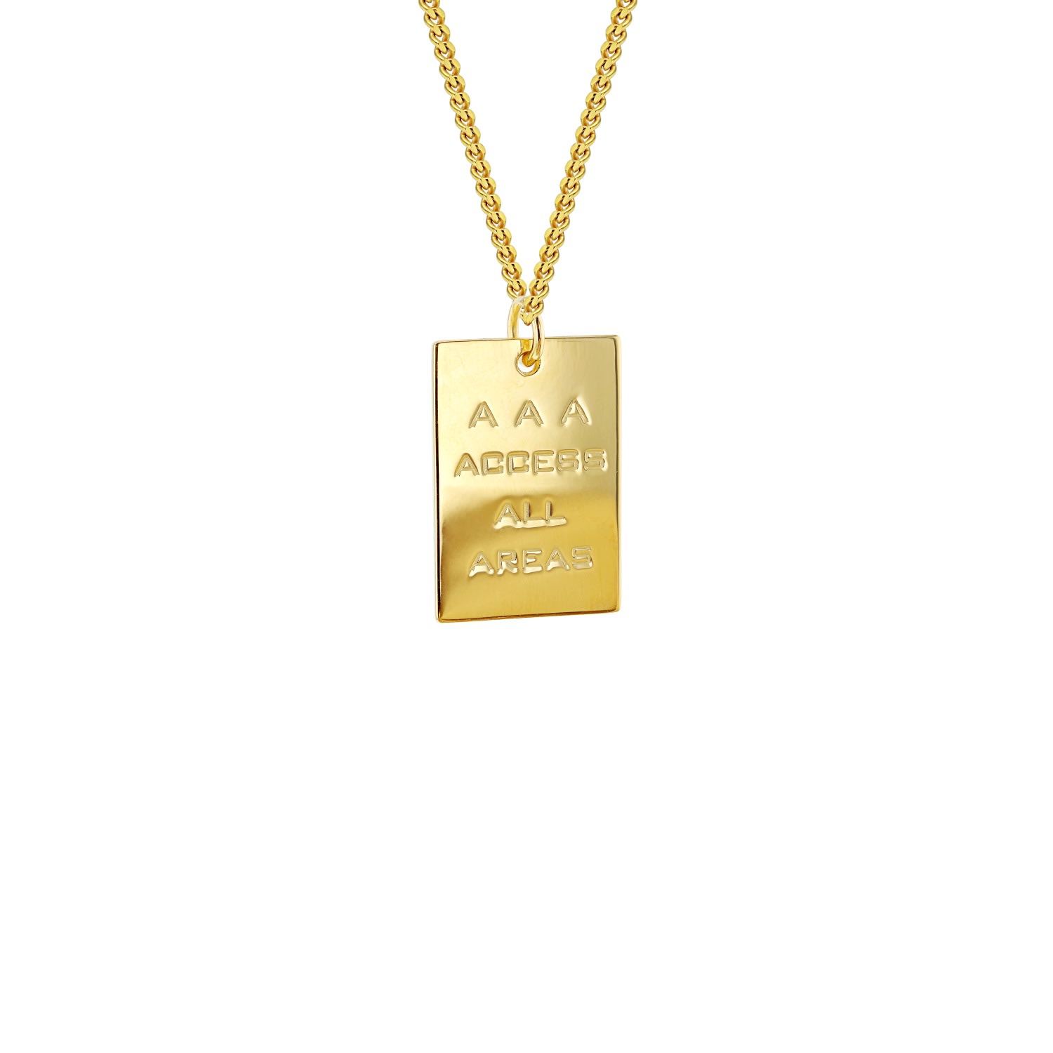 Men’s 18Kt Gold Plated Access All Areas Pass Pendant True Rocks