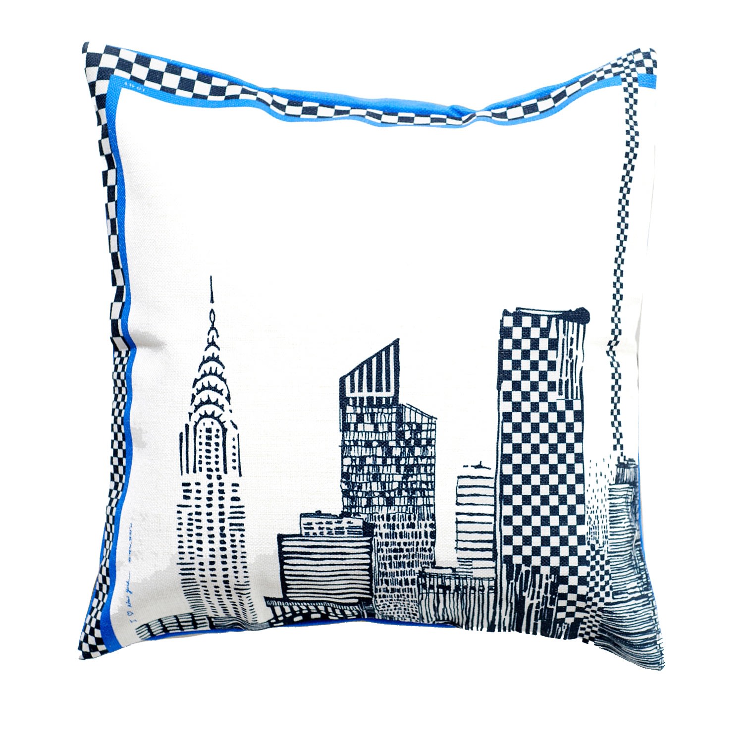 White / Black / Blue The Manhattan Cushion Cover Awol