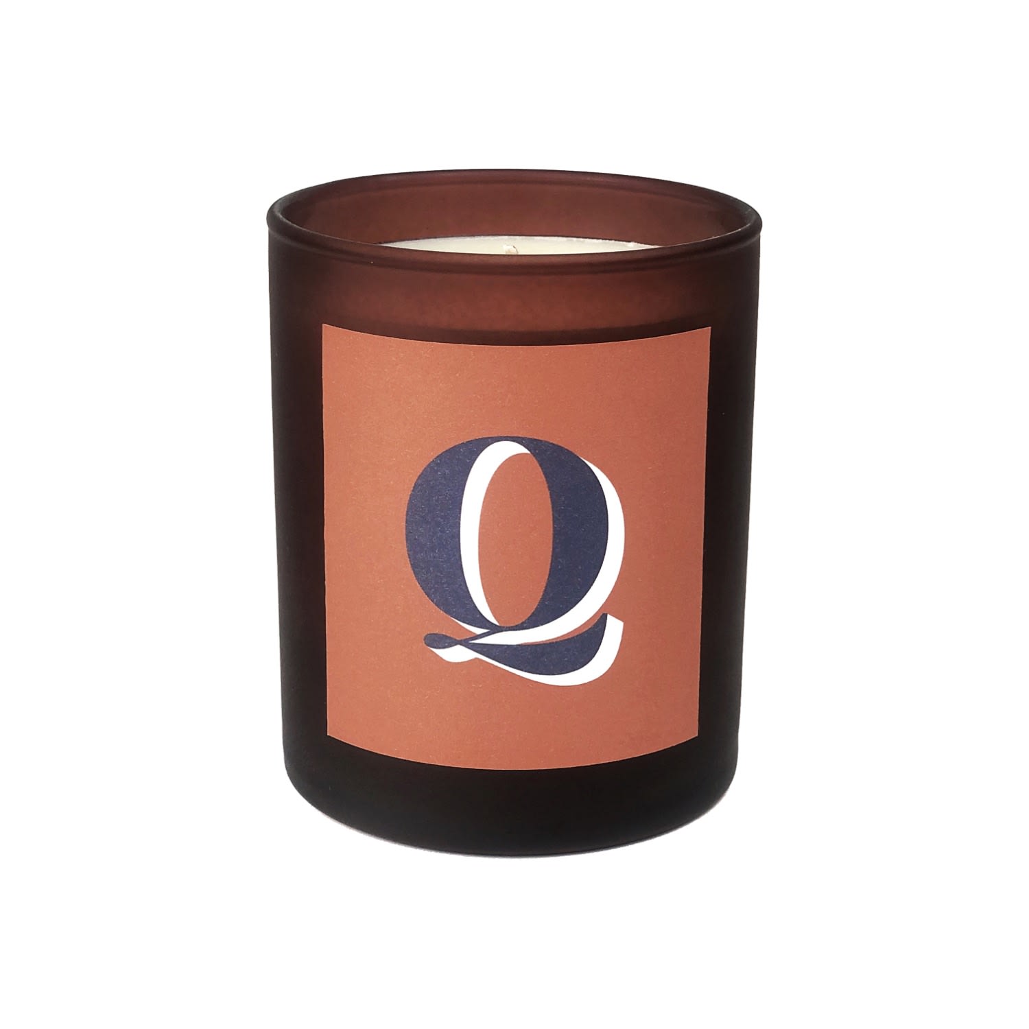 Yellow / Orange Initial Q Candle - Luna Refillable Large Alphabet Candle Little Karma Co. Ltd