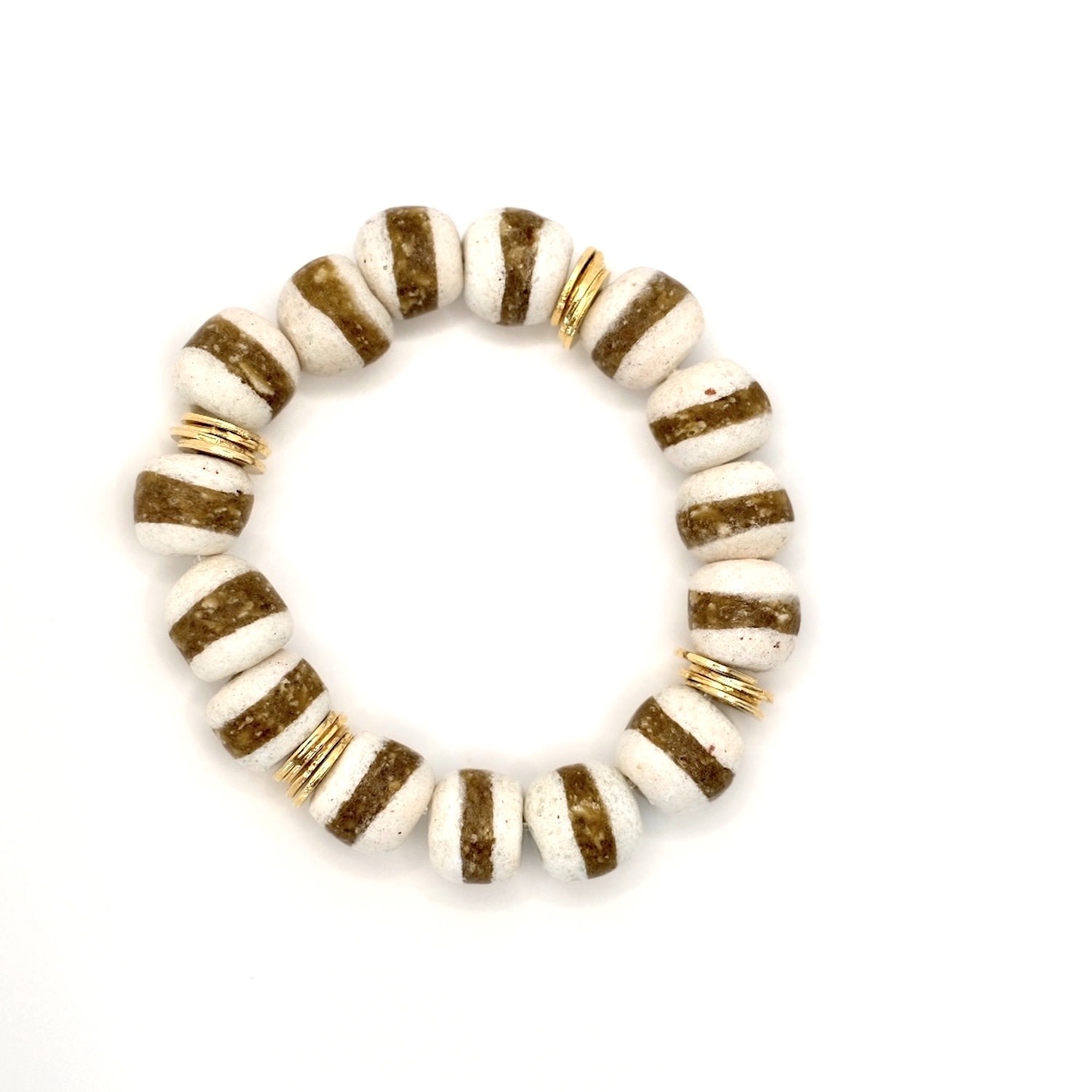 Women’s Krobo Beads Bracelets In White Binibeca Design