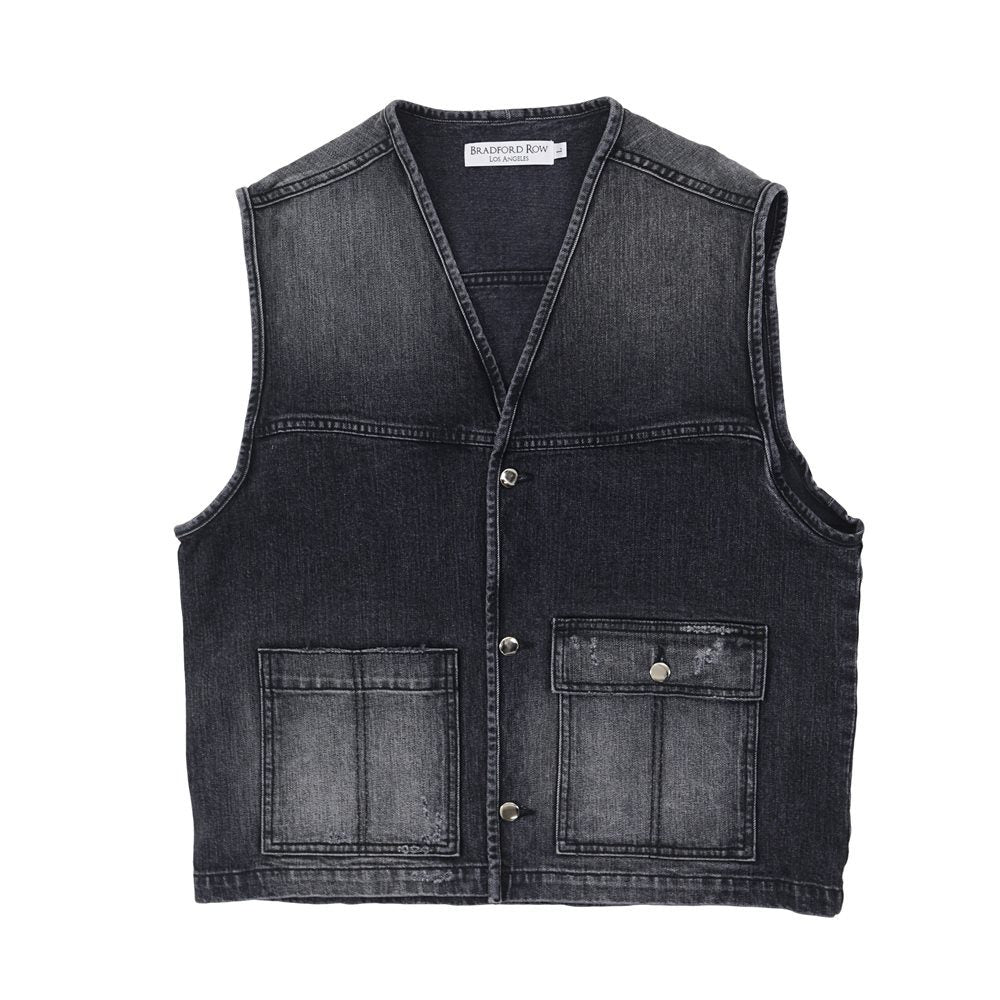 Men’s Black The Hunter Vest 1 Of 1 Denim Vest M/L Bradford Row