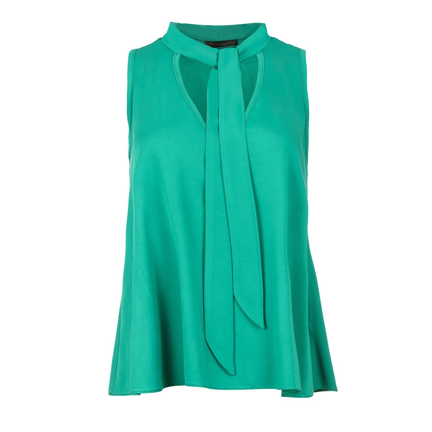 Women’s Green Tie Detail Sleeveless Top XXL Conquista