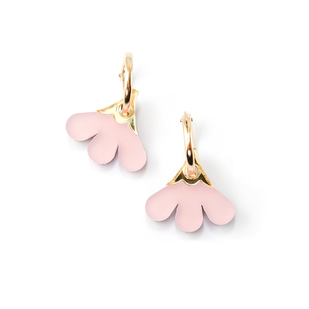 Women’s Gold / Pink / Purple Baby Daisy Earrings In Mauve By Chavelli