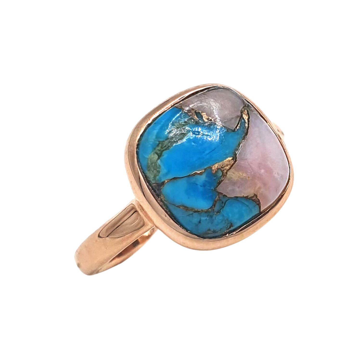 Women’s Pink / Purple / Blue Opal And Turquoise Rose Gold Vermeil Stacking Ring Harfi