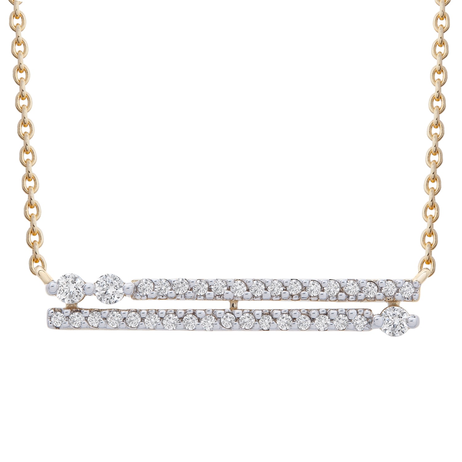 Women’s Gold Ella Diamond Double Bar Necklace Miki & Jane