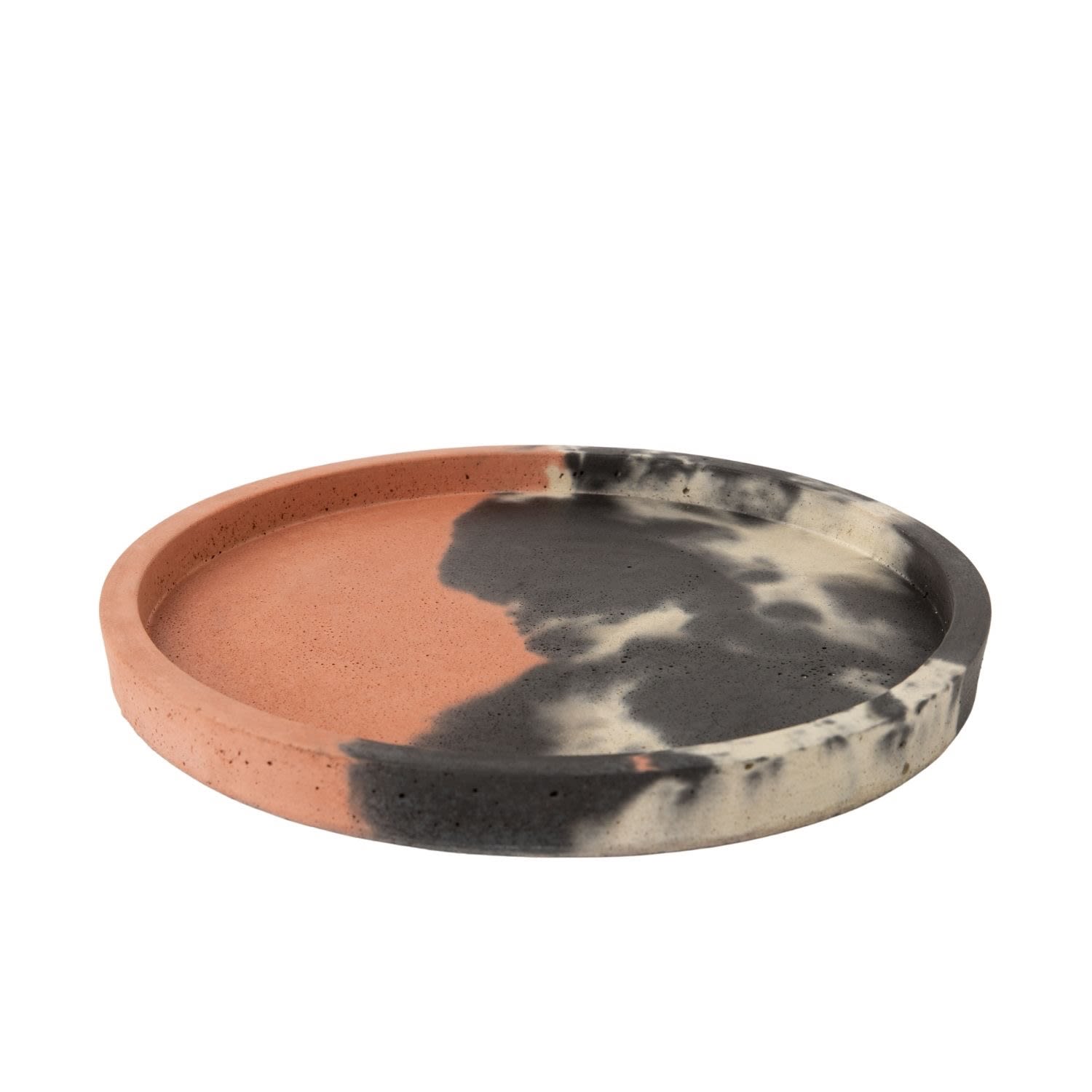 Rose Gold / White / Black Round Concrete Tray - Blush, Charcoal, White Smith & Goat