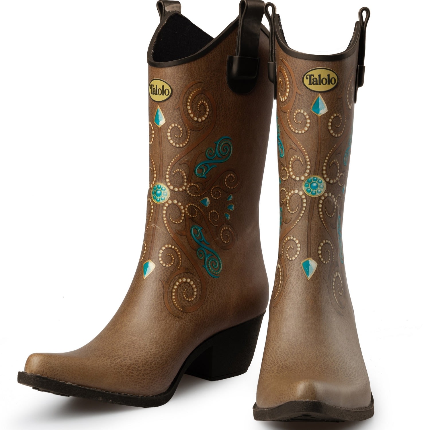 Women’s Brown Dallas Dreamer Western Style Cowgirl Welly Boot 8 Uk Talolo Boots