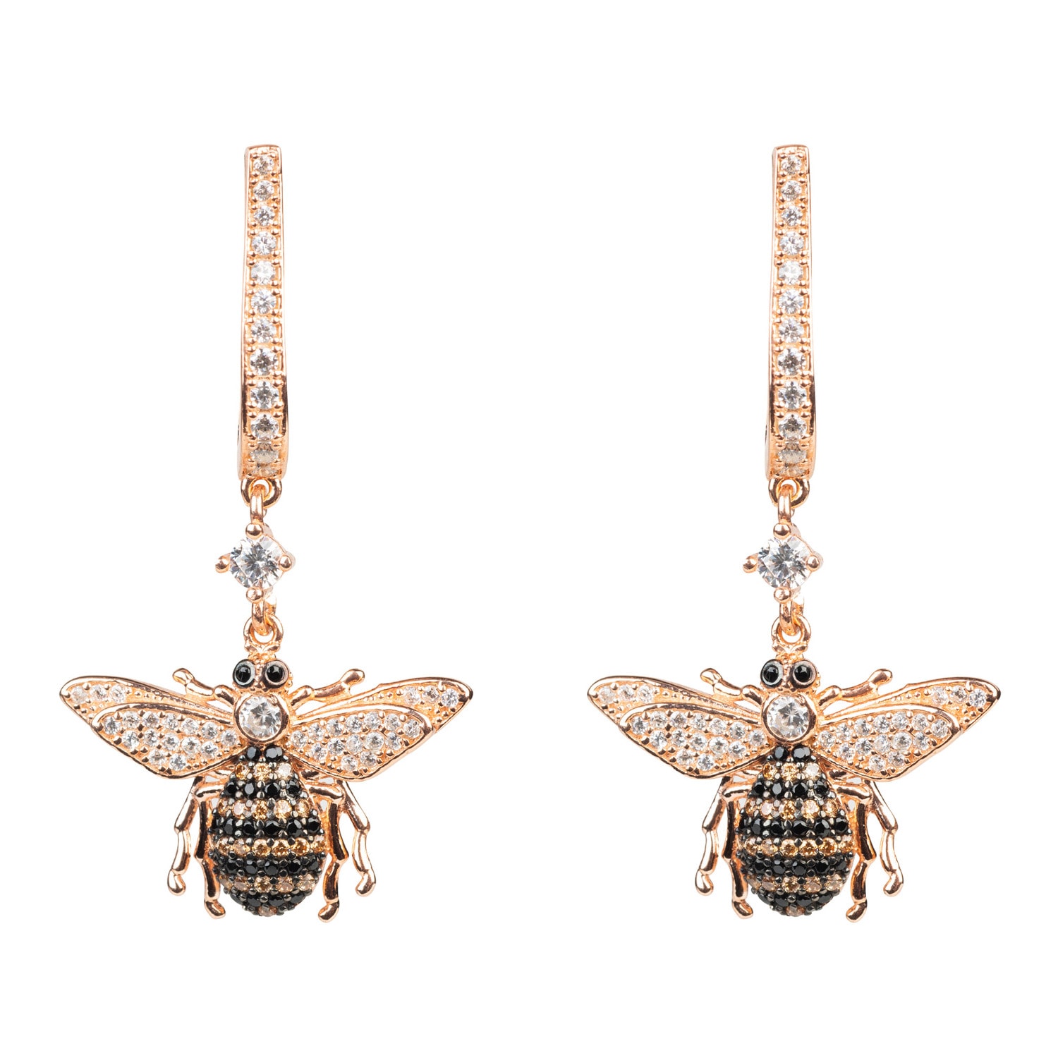 Women’s Rose Gold Honey Bee Drop Earrings Rosegold Latelita