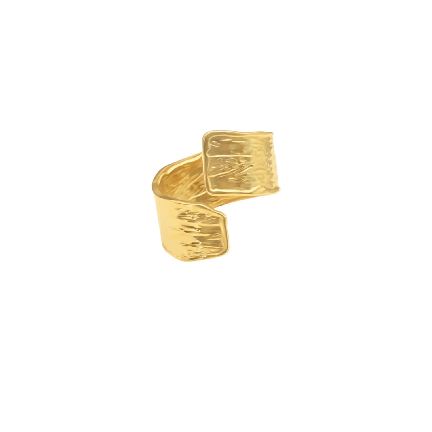 Women’s Aline - 18K Gold Plated Vintage Hammered Ring La Côte Club