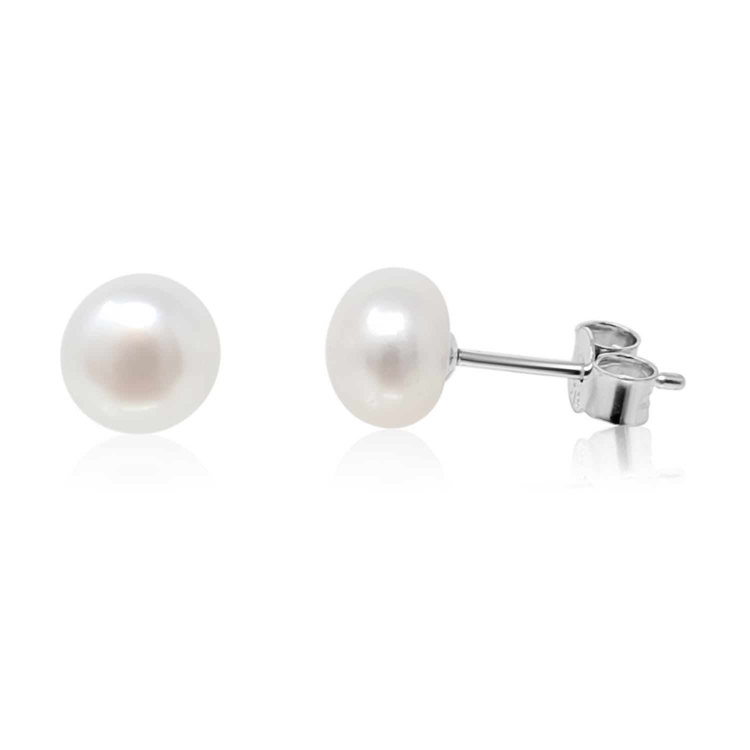 Women’s Mae Sterling Silver Button Pearl Earrings Kiri & Belle