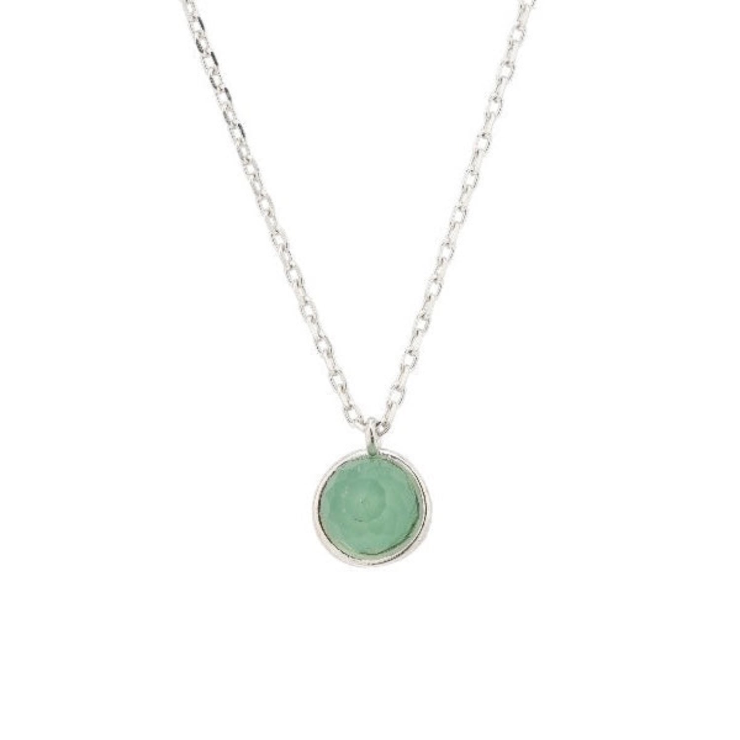 Women’s Annie Apple Siobhan Sterling Silver Green Aventurine Pendant Charm Necklace Bermuda Watch Company