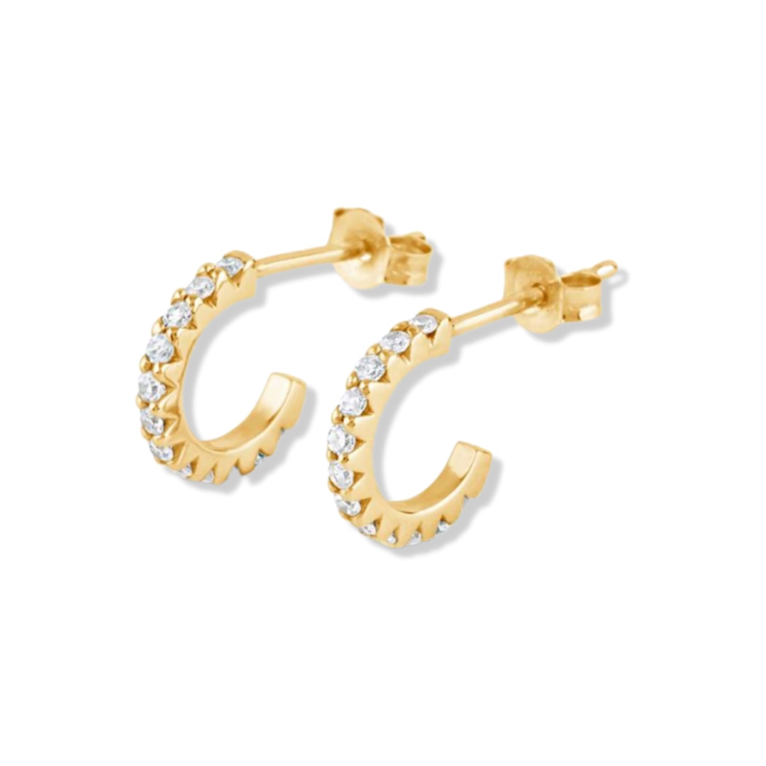 Women’s Small Studded Hoops - Gold Rachelment