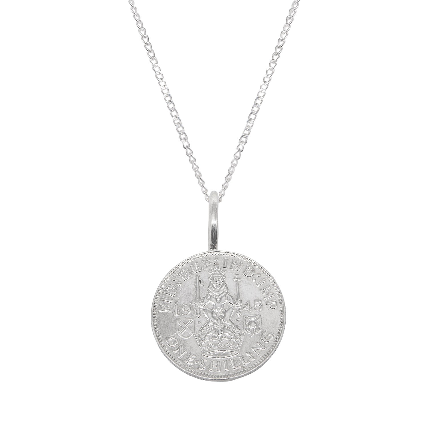 Women’s Scottish Shilling Coin Charm Silver Necklace Katie Mullally