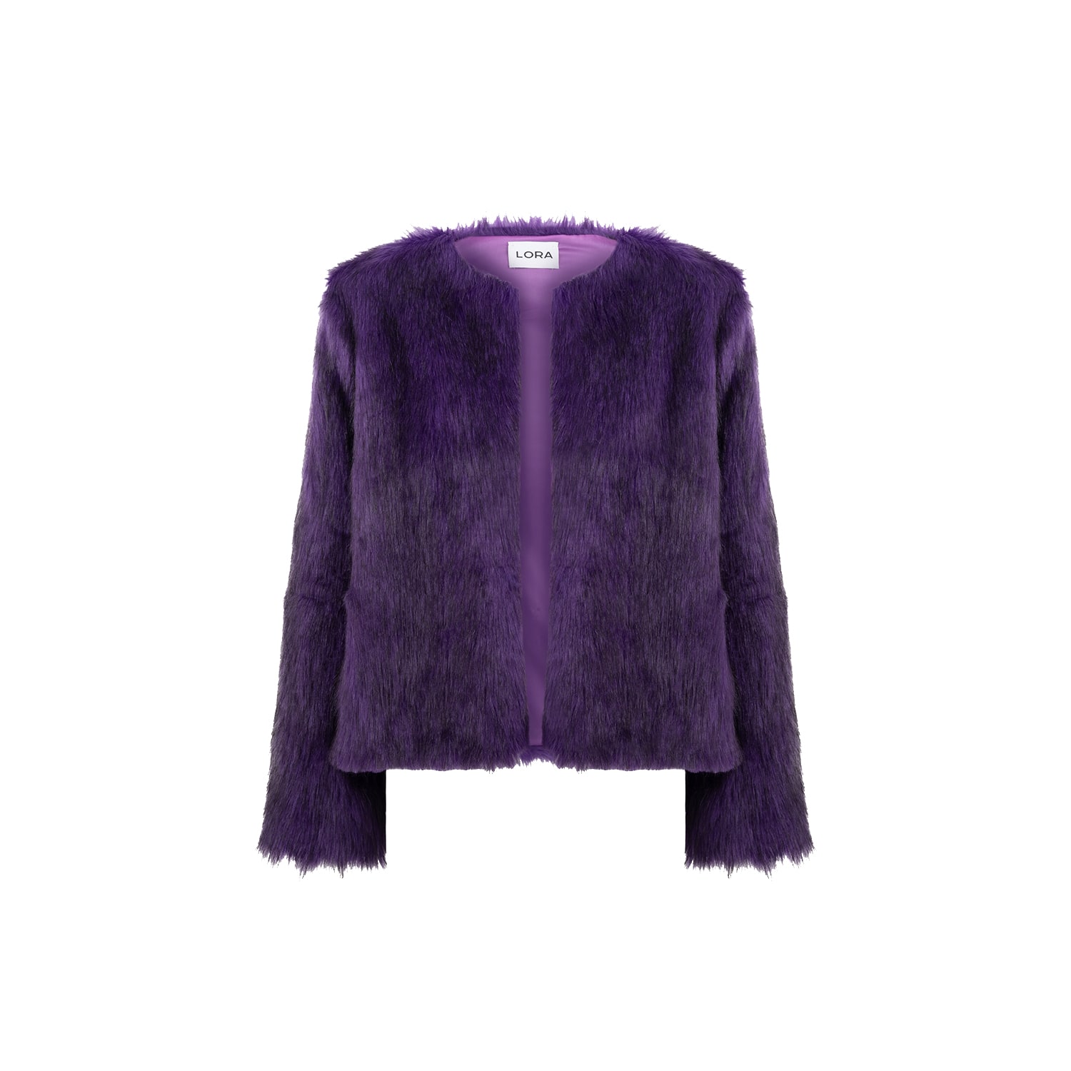 Women’s Pink / Purple Lola Purple Faux Fur Short Coat Large Lora