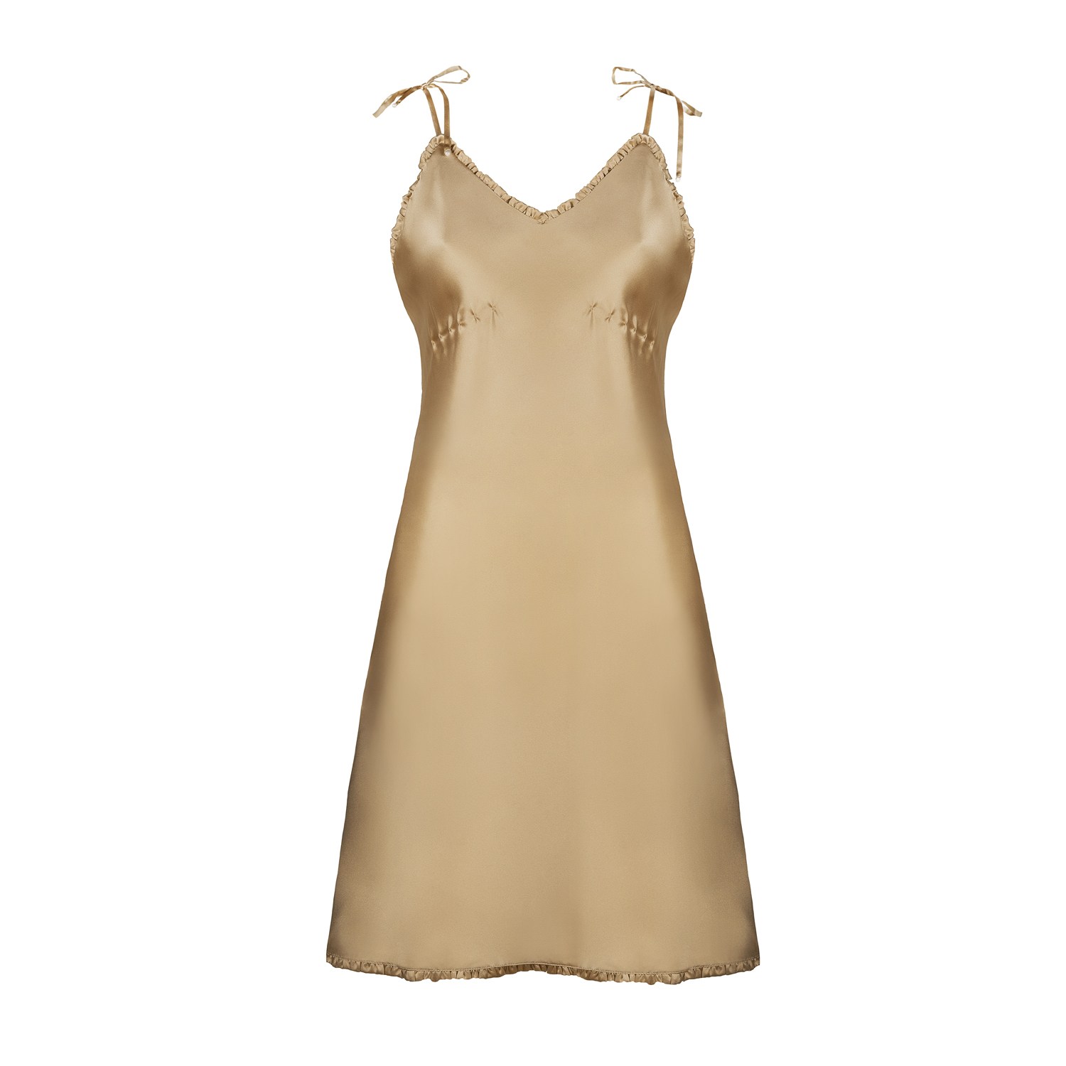 Women’s Giselle Silk Slip Dress, Color Golden Sand L/Xl Sasha La Mer