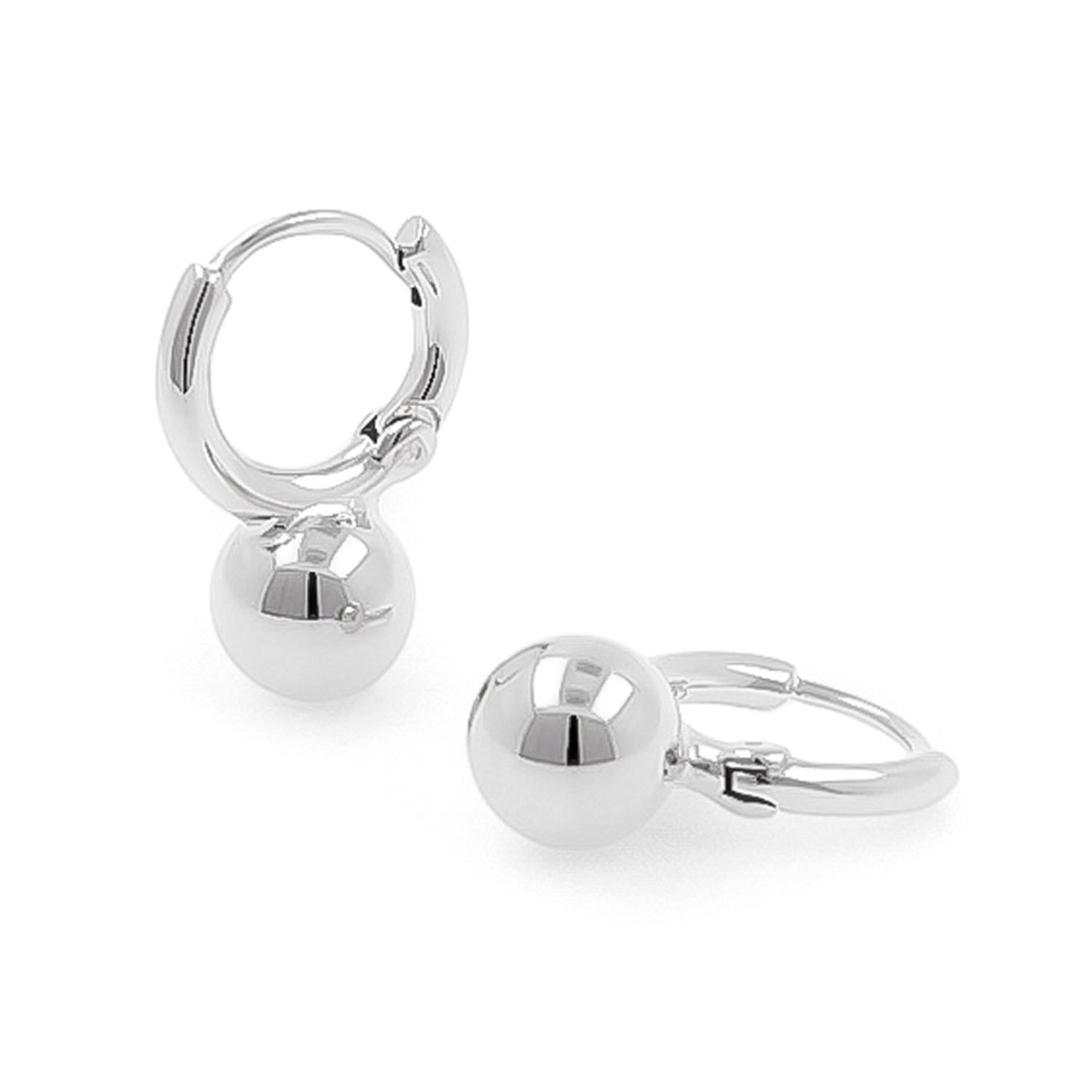 Women’s Pearl Huggie Hoop Earrings - Silver CÃ´tÃ© CachÃ©