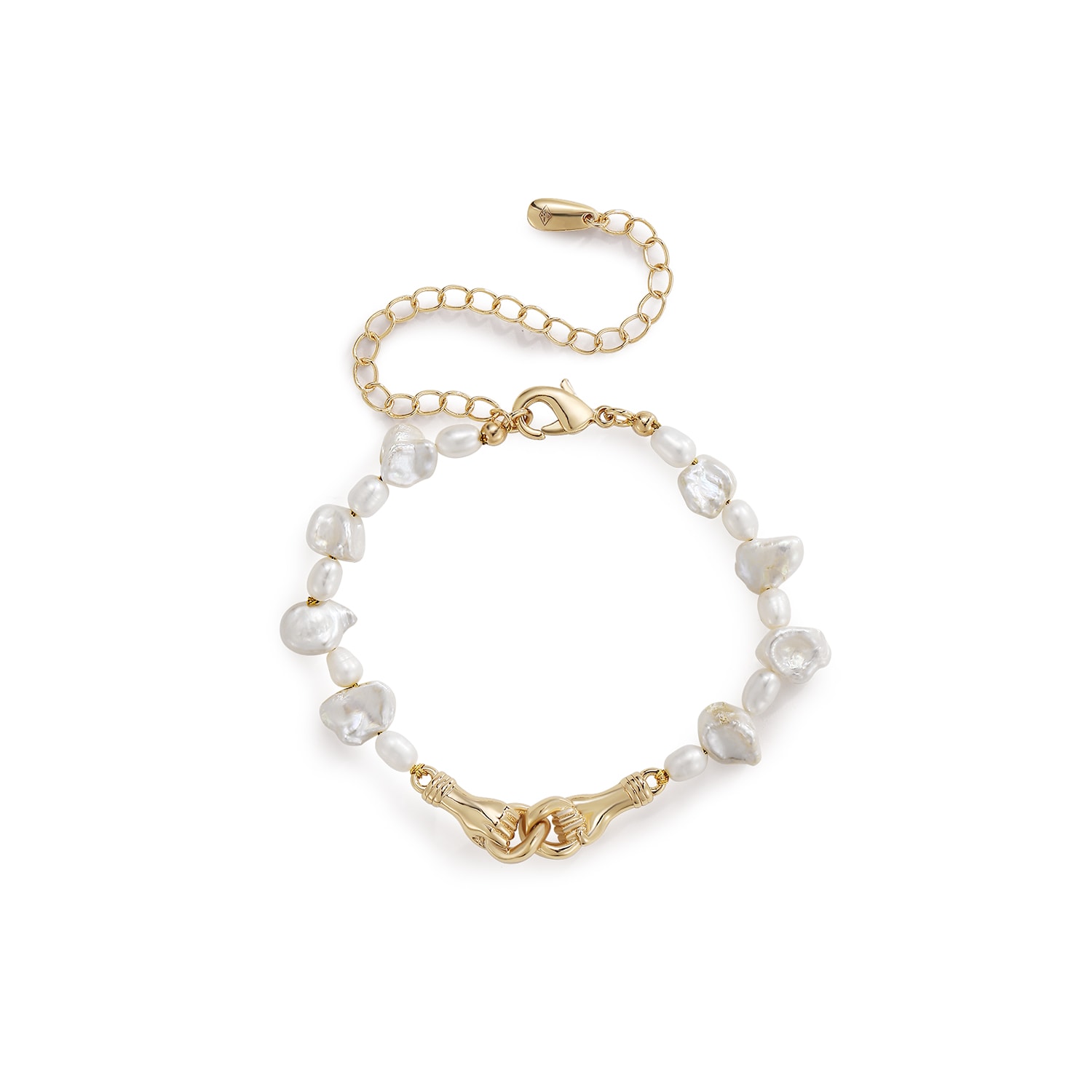 Women’s Gold / White Wave Kisses Pearl Bracelet Retro Chic