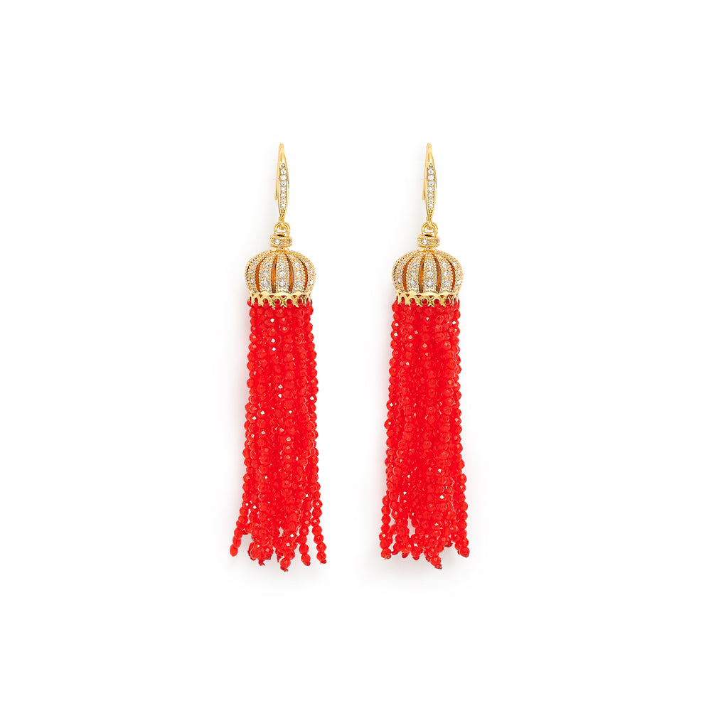 Women’s Clara Red Crystal Chandelier Drop Earrings Pearls of the Orient Online