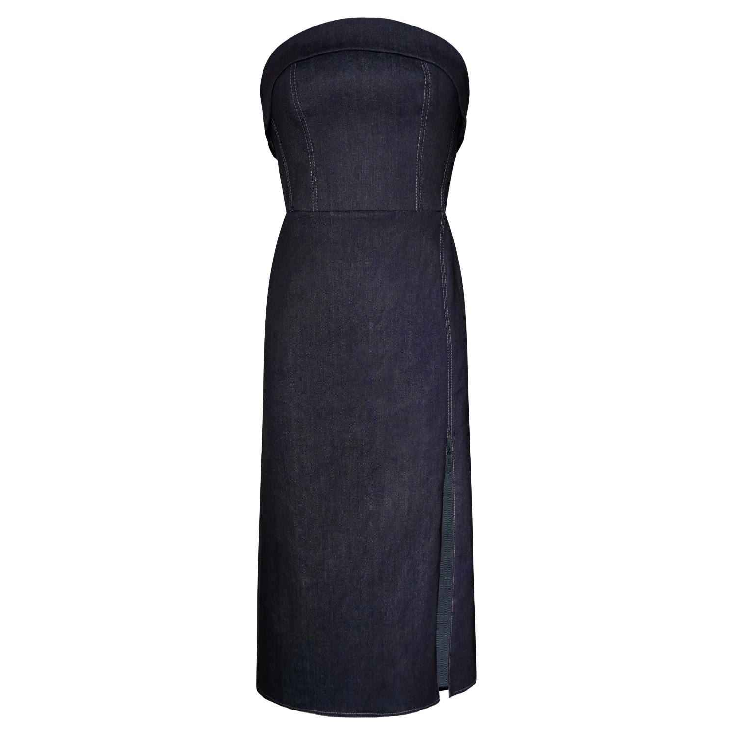 Women’s Blue Callie Denim Midi Dress Medium Kathy C Vang