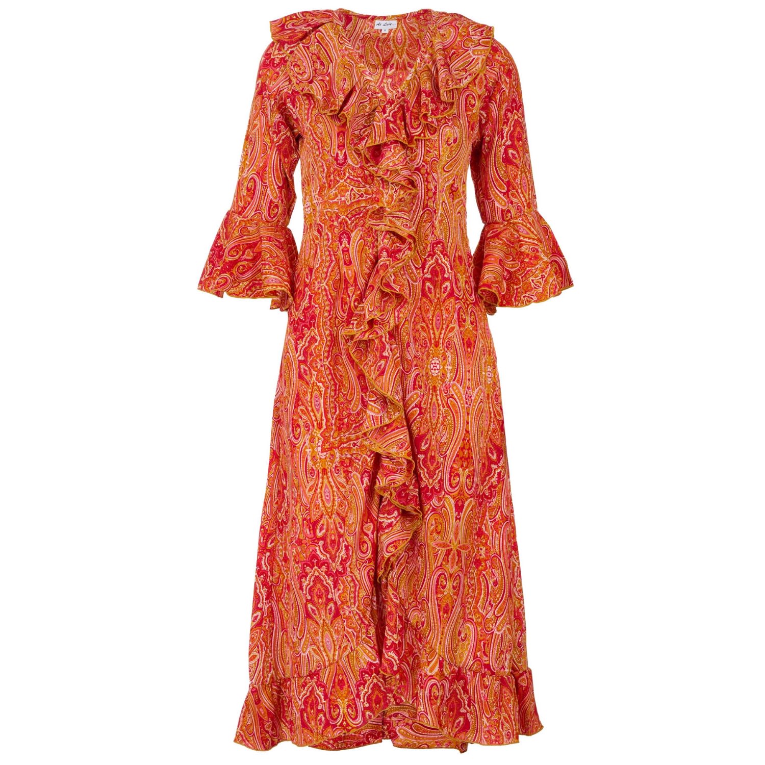 Women’s Yellow / Orange Felicity Midi Dress Moroccan Ripple Small At Last...