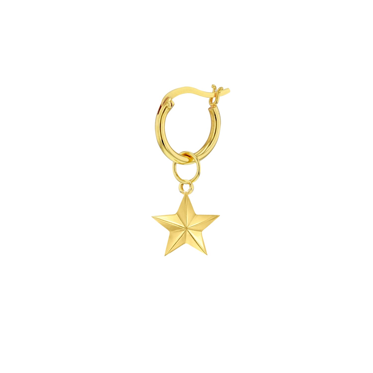 Women’s 18Kt Gold Plated Mini Star Charm On Gold Hoop True Rocks