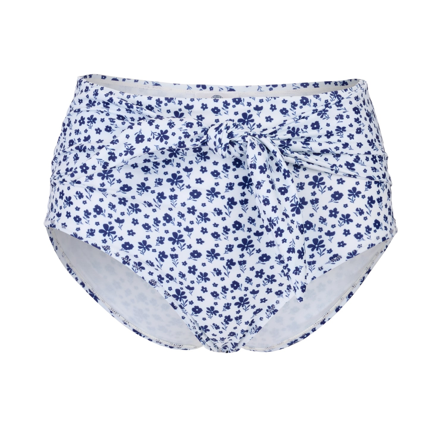 Women’s Blue Camilla Floral High Wasited Bikini Bottoms Navy/White Small Bridie & Bert Ltd