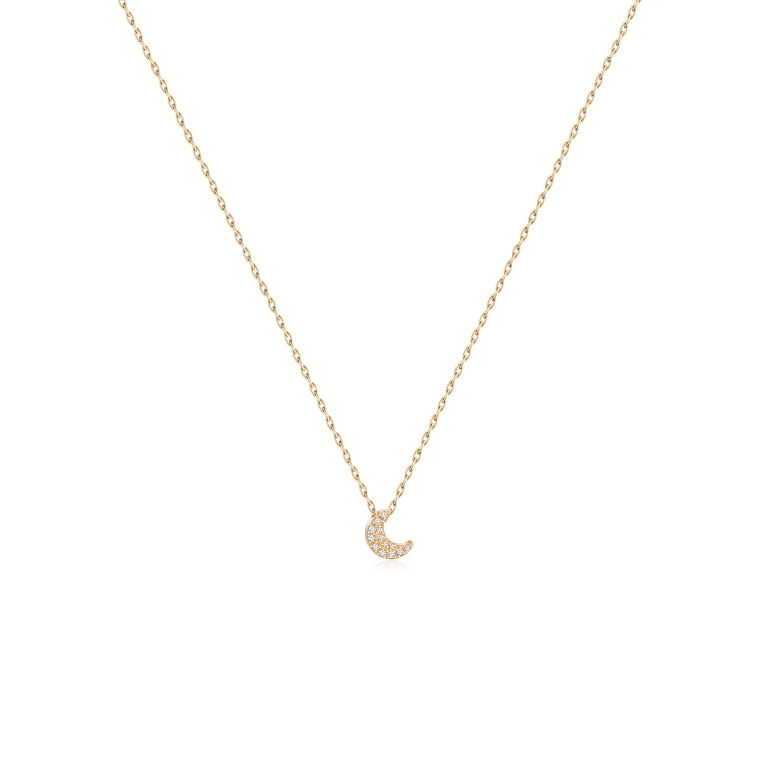 Women’s Gold Timeless Lab Grown Diamond Necklace - Moon Me30