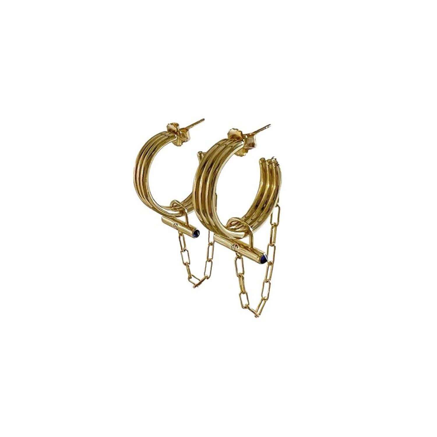 Women’s Cvlcha Adira Crystal Rod Gold Hoop Earrings