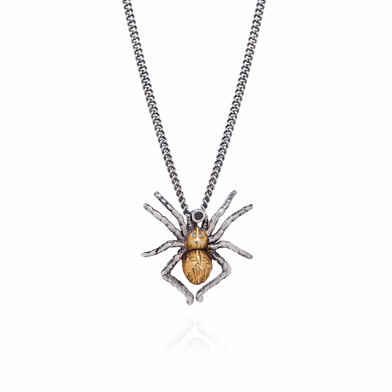 Women’s Gold / Silver Gilded Spider Necklace Yasmin Everley Jewellery