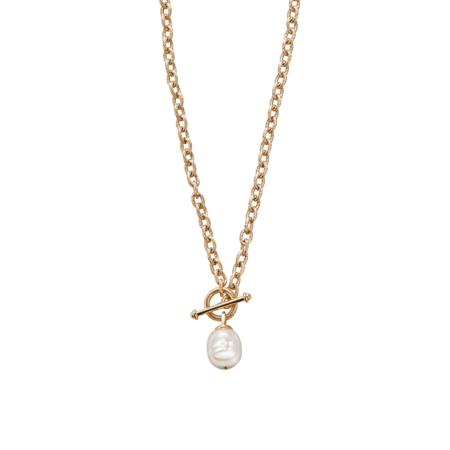 Women’s Urban Chic Anchor Baroque Pearl Chain Necklace - Gold Me30