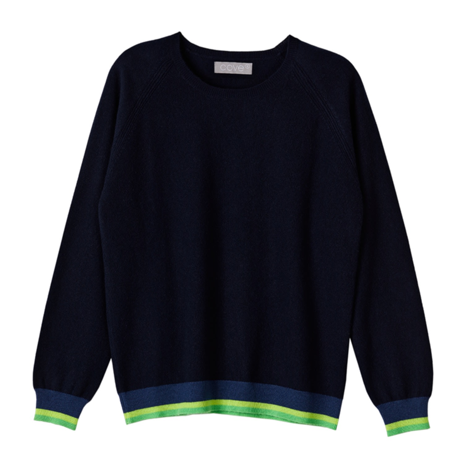 Women’s Blue Cecilia Navy & Neon Cashmere Jumper M/L Cove