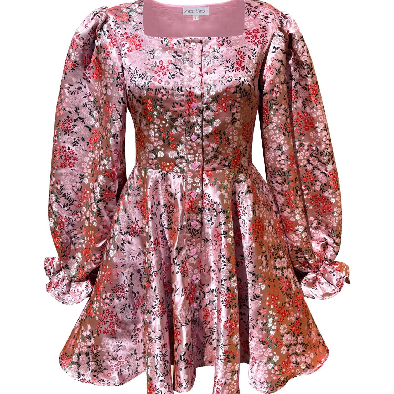 Women’s Pink / Purple Pink Jacquard Abba Dress. Large Madeleine Simon Studio