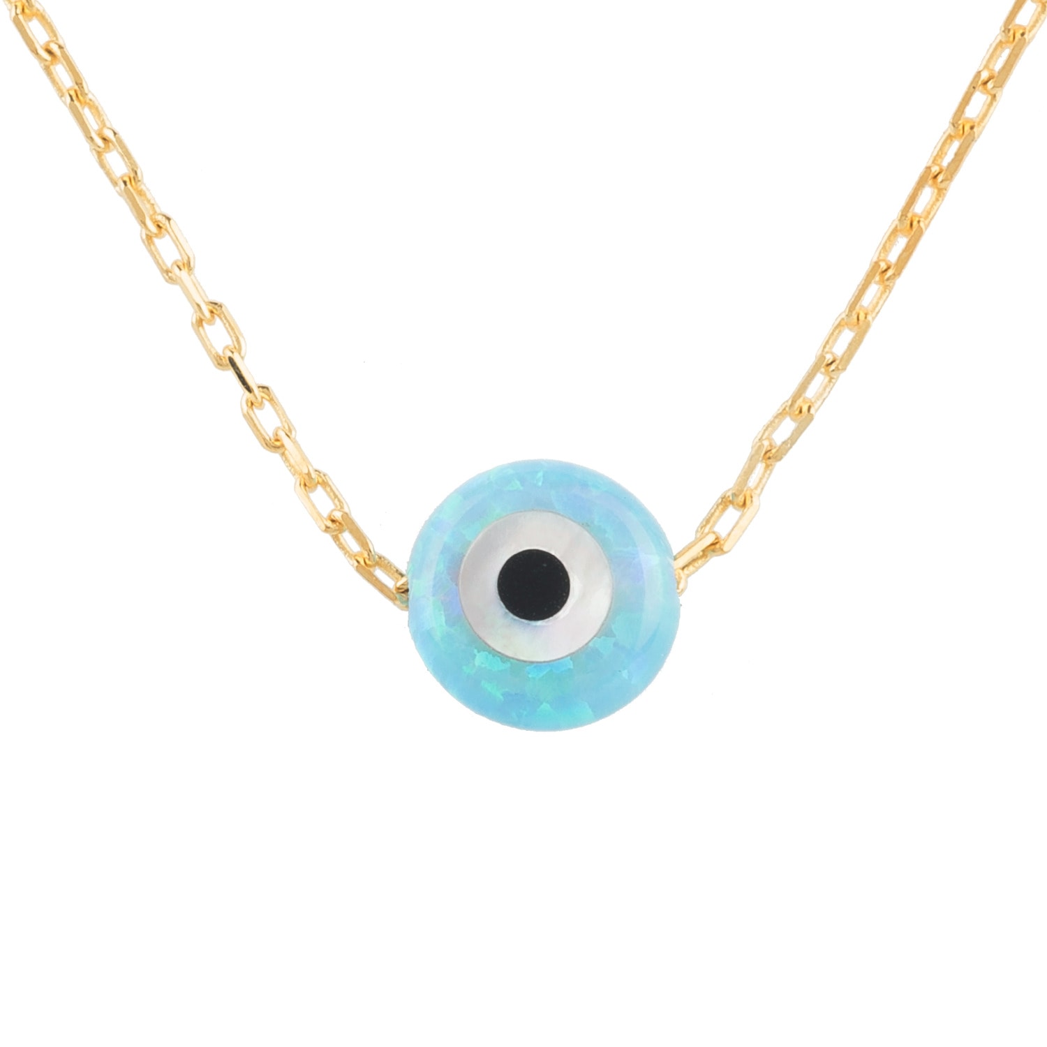 Women’s Evil Eye Mini Opalite Pendant Necklace Gold Latelita