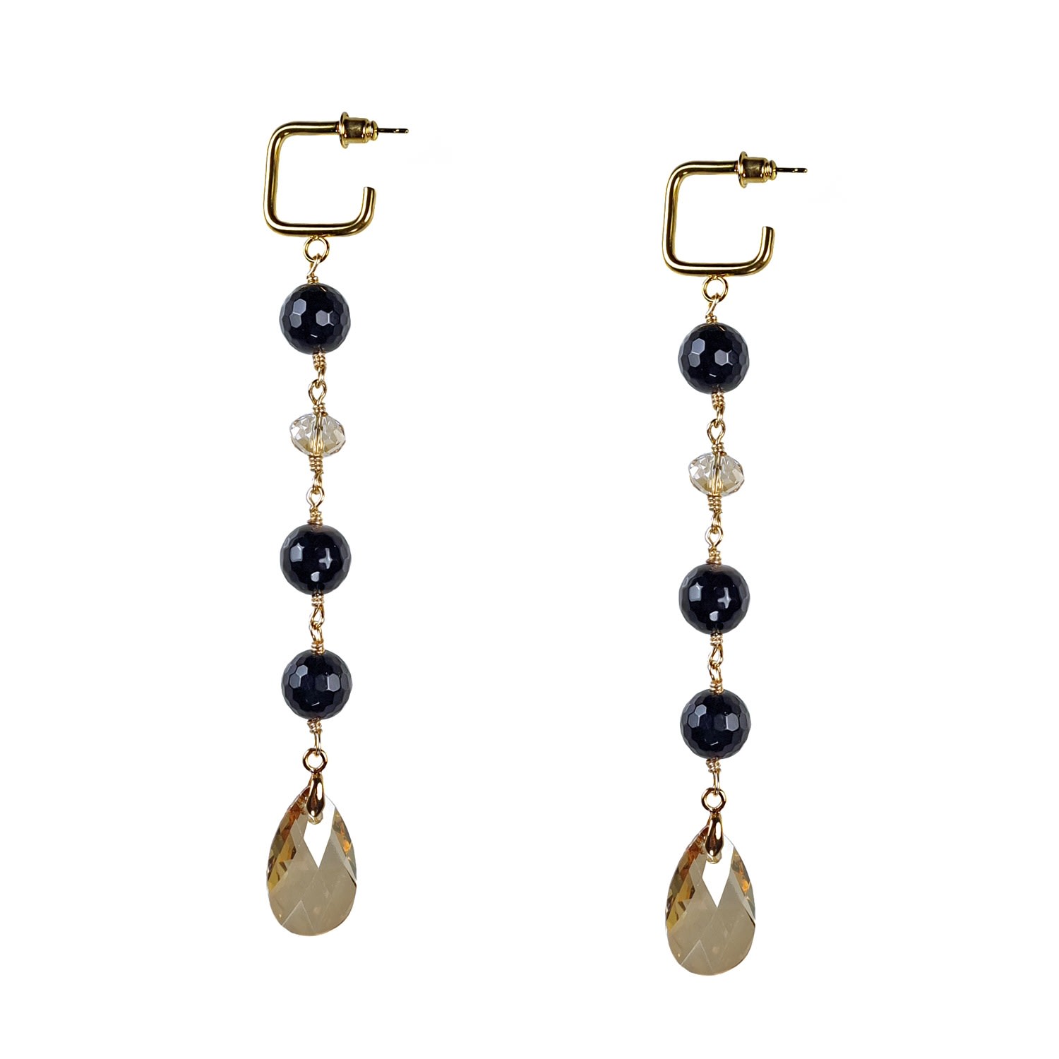 Women’s Anna Gemstone And Crystal Earrings -Black Maria Moyseos