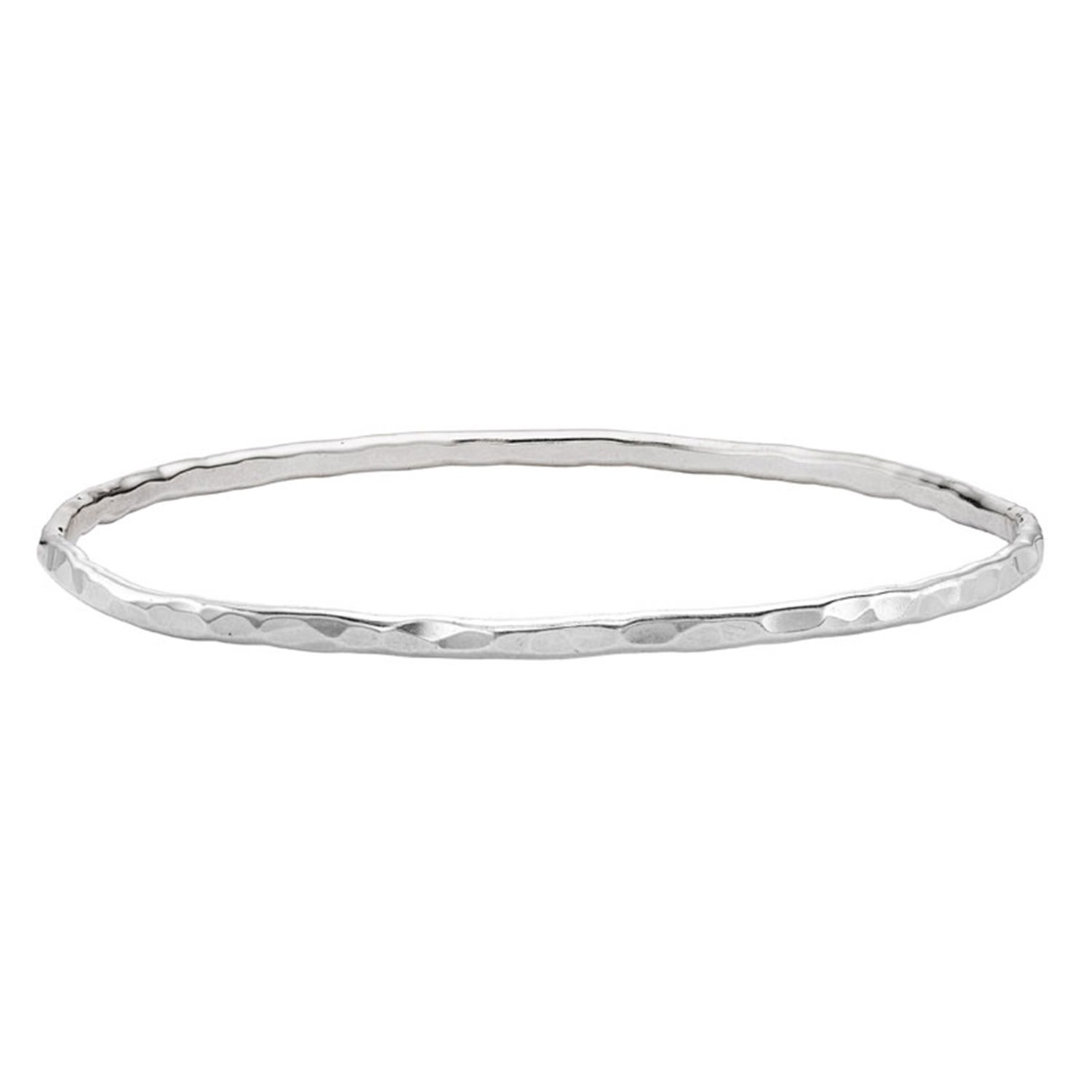 Women’s Silver 3Mm Hammered Bangle Dower & Hall