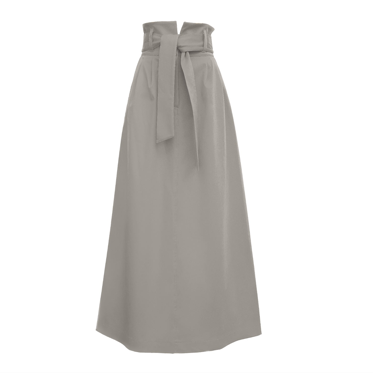 Women’s Wool-Blend High Waist A-Line Long Skirt With Belt Grey Extra Small Julia Allert