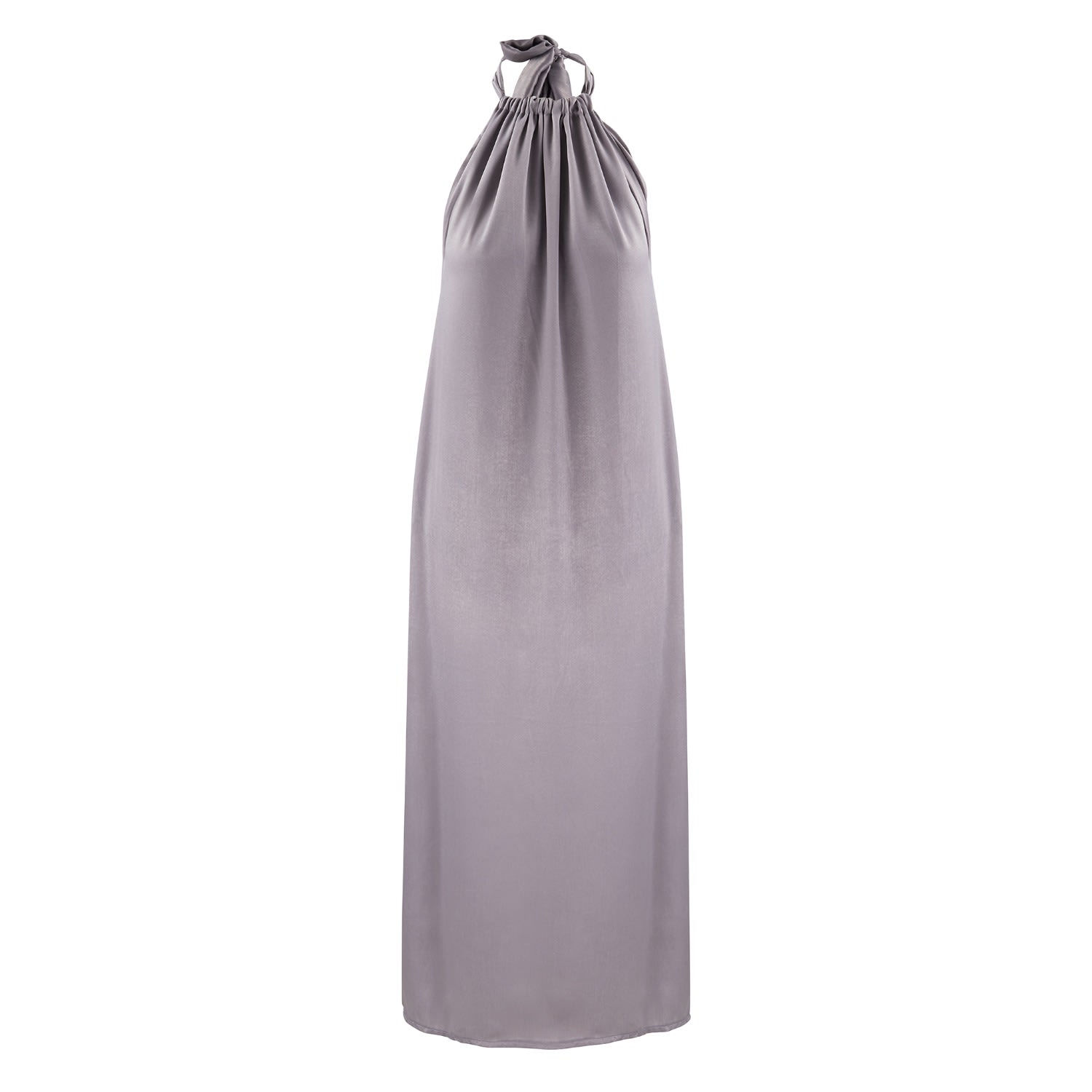 Women’s Tallulah Halter Satin Maxi Dress In Silver Grey One Size Cocoove