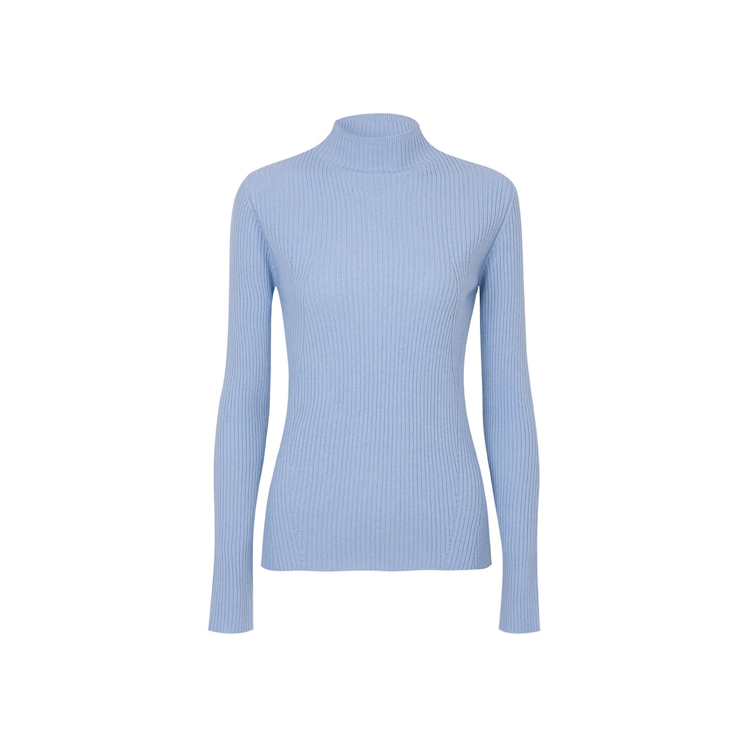 Women’s Slim Fit Ribbed Cashmere Turtleneck Sweater, Sky Blue Small Callaite