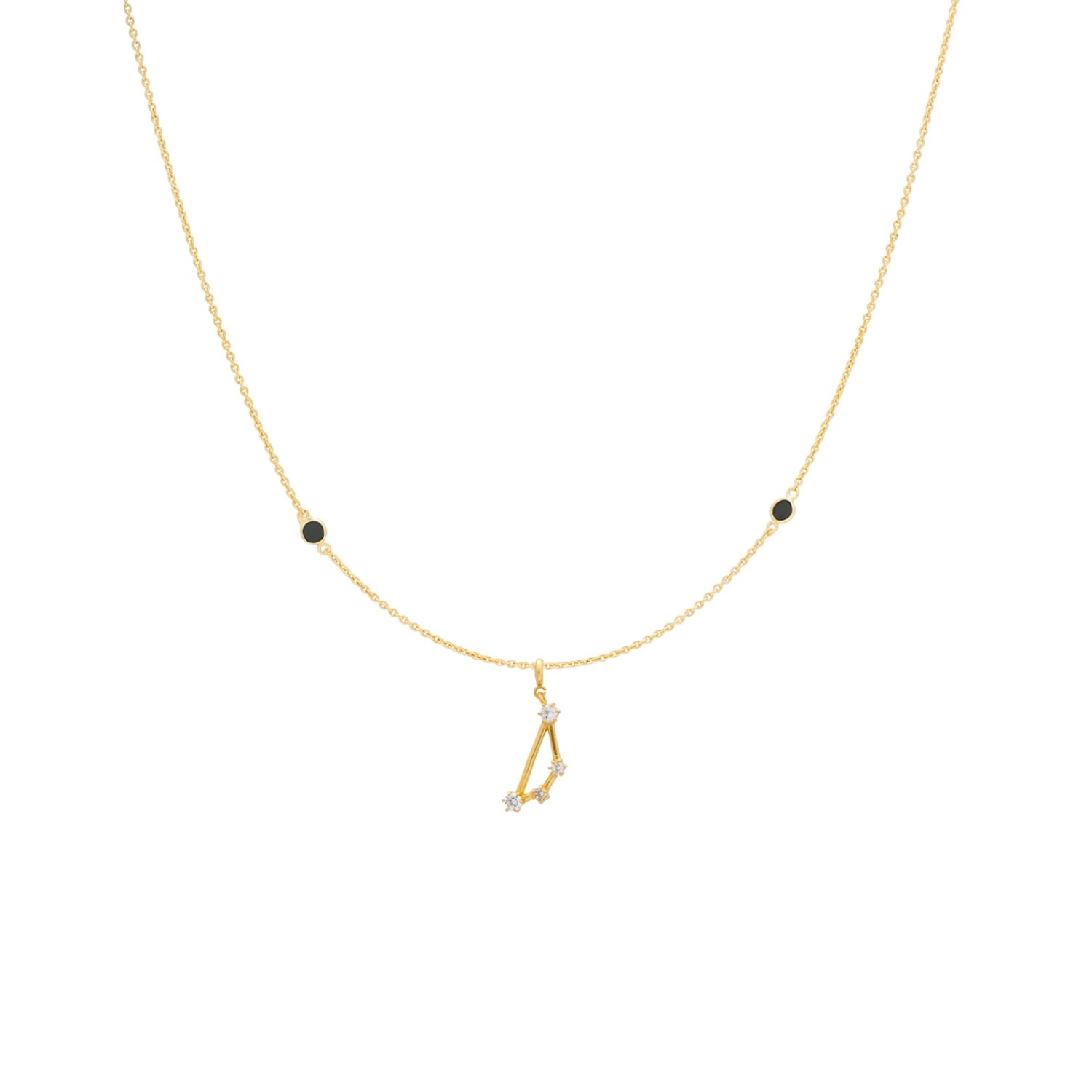 Women’s Gold / Black Zodiac Horoscope Sign Capricorn Constellation Necklace Gold Lavani Jewels