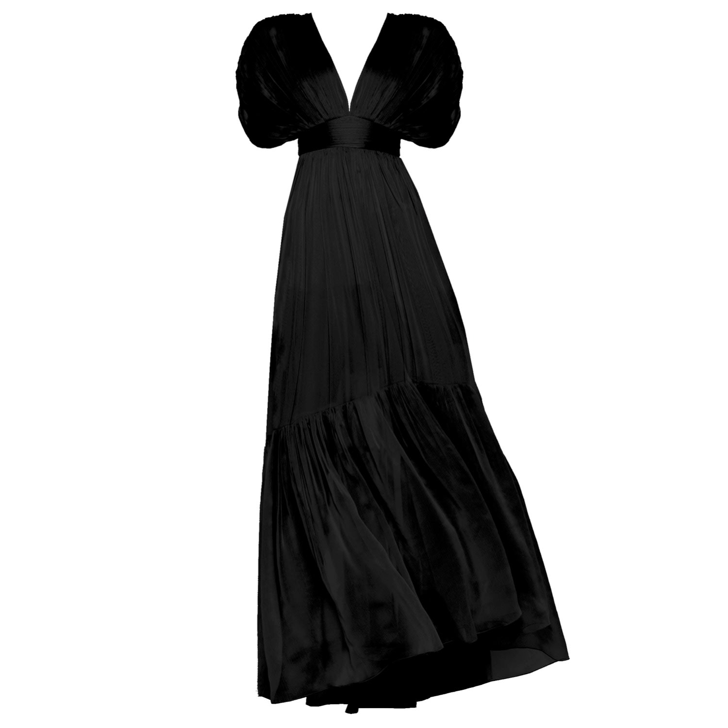 Women’s Lerena Chiffon Evening Gown Black Xxs Angelika Jozefczyk