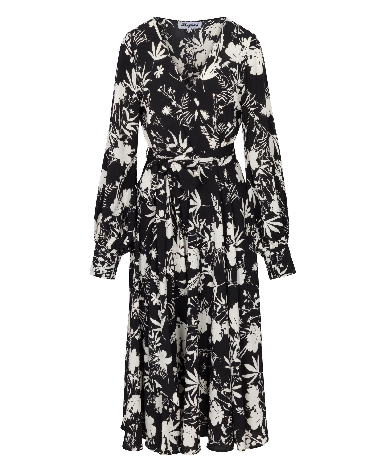 Women’s Black / White Lilypad Midi Dress - Dahlia Black Large Meghan Fabulous