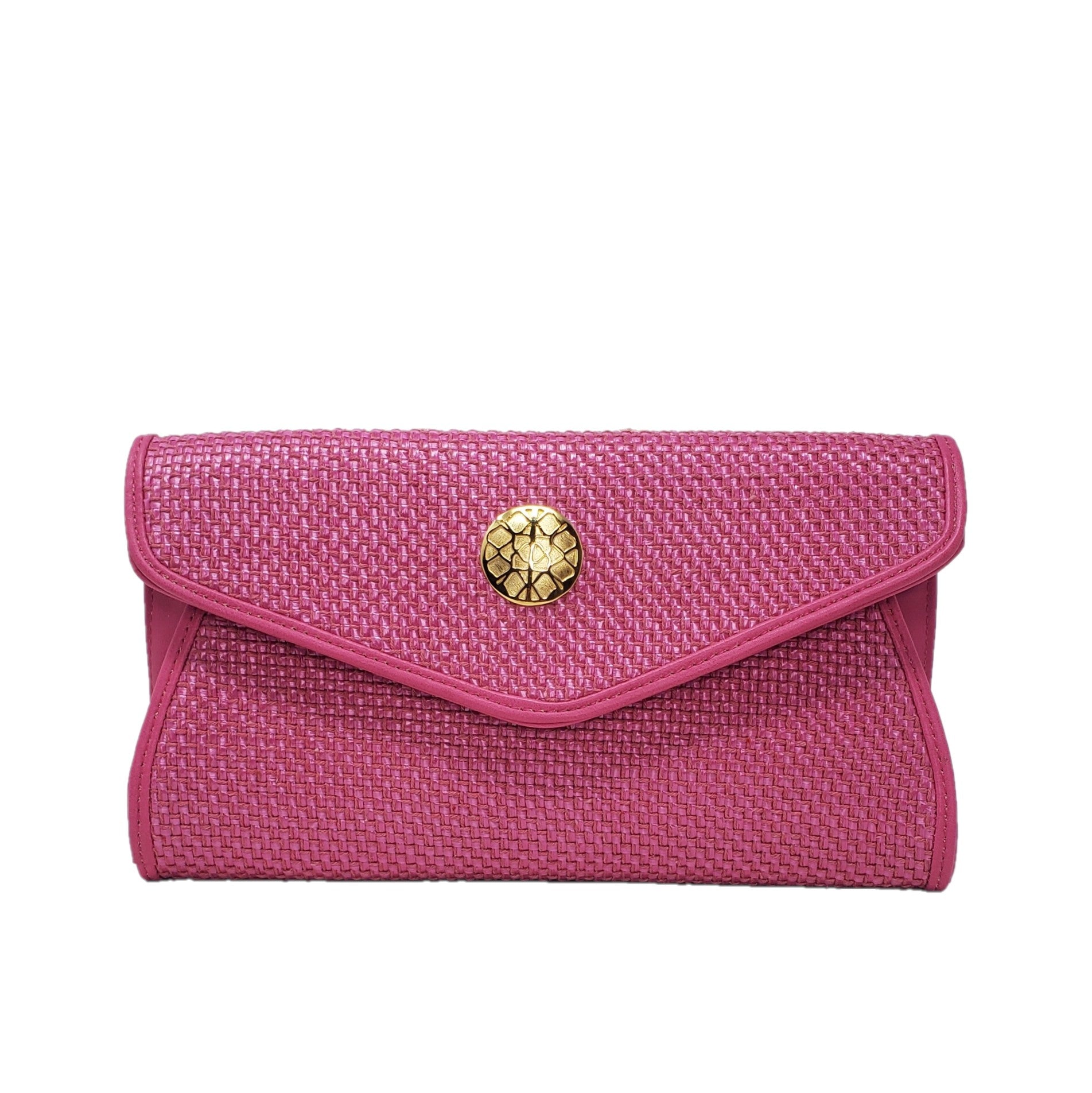 Women’s Pink / Purple Georgina Straw Pink Large Clutch Large Georgina Jewelry