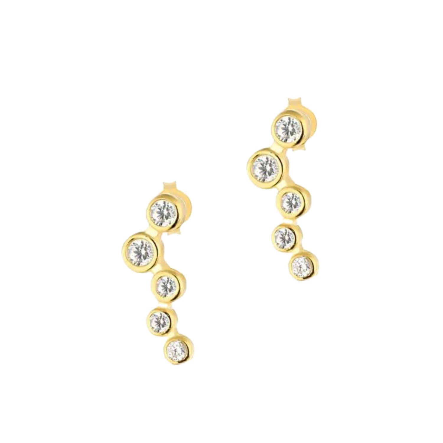 Women’s Star Cluster Stud Earring Sterling Silver - Gold Spero London