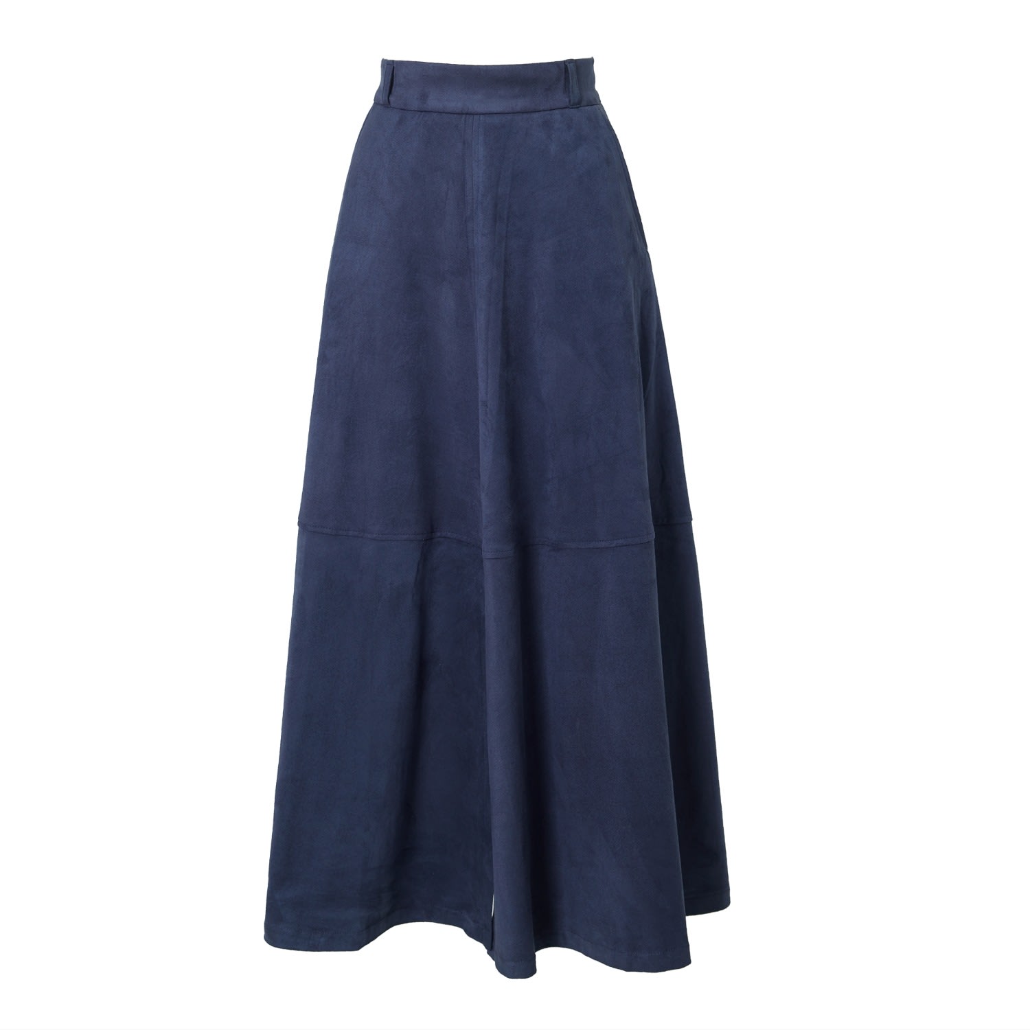 Women’s Suede Elegance Ankle-Length Flare Skirt Blue Large Julia Allert