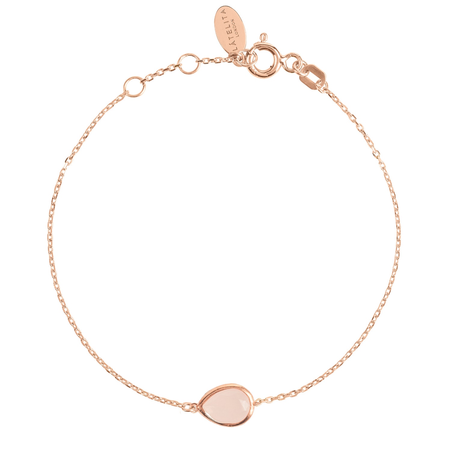 Women’s Rose Gold / Neutrals Pisa Mini Teardrop Bracelet Rosegold Rose Quartz Latelita